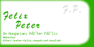 felix peter business card